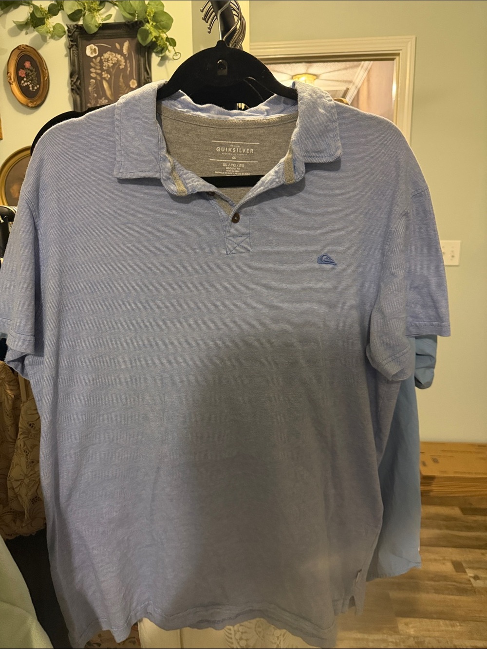 Quiksilver Light Blue Men's Polo with Subtle Logo